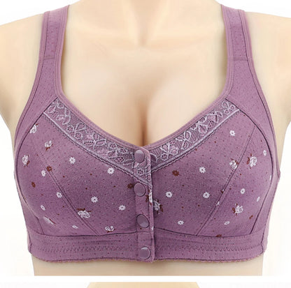 FallSweet 3Pcs/Set Front Closure Bra for Women Plus Size Bras Seamless Wireless Bralette Lace Brassiere Sexy Ladies Lingerie