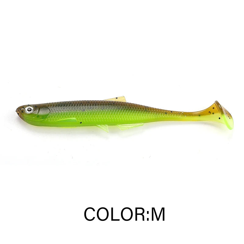 Supercontinent leanness ShadTeez T-tail 5cm/7.5cm/12cm Pike Zander Predator Fishing 3d eyes Soft lure Fishing lures