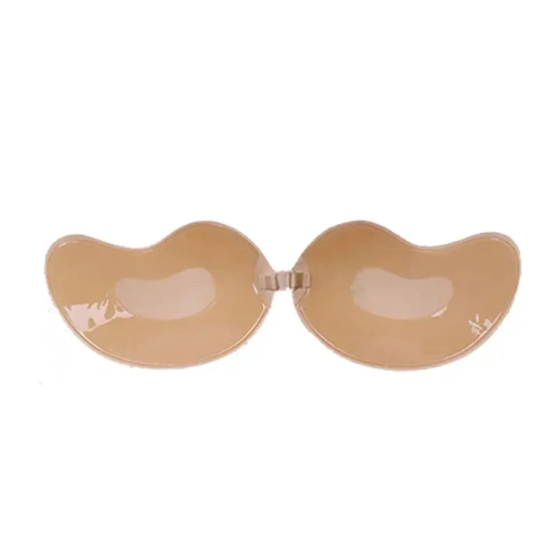1/2Pcs Sexy Women Invisible Push Up Bras Reusable Adhesive Self-Adhesive Silicone Front Closure Sticky Bra Black Skin Strapless