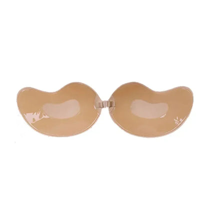1/2Pcs Sexy Women Invisible Push Up Bras Reusable Adhesive Self-Adhesive Silicone Front Closure Sticky Bra Black Skin Strapless