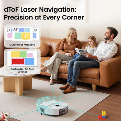 Lefant M265 Robot Vacuum Cleaner and Mop, 20,000Pa Suction, 800ml Dustbin, 28cm Mini Roller Robot Vacuum with Instant Automatic Cleaning, 5G WiFi/APP/Alexa