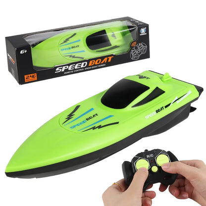 Remote Control Boat Kids 2.4G Remote Control Toys Lightweight Water Racer RC Speedboat Pool Double Propeller Model Electric Toys
