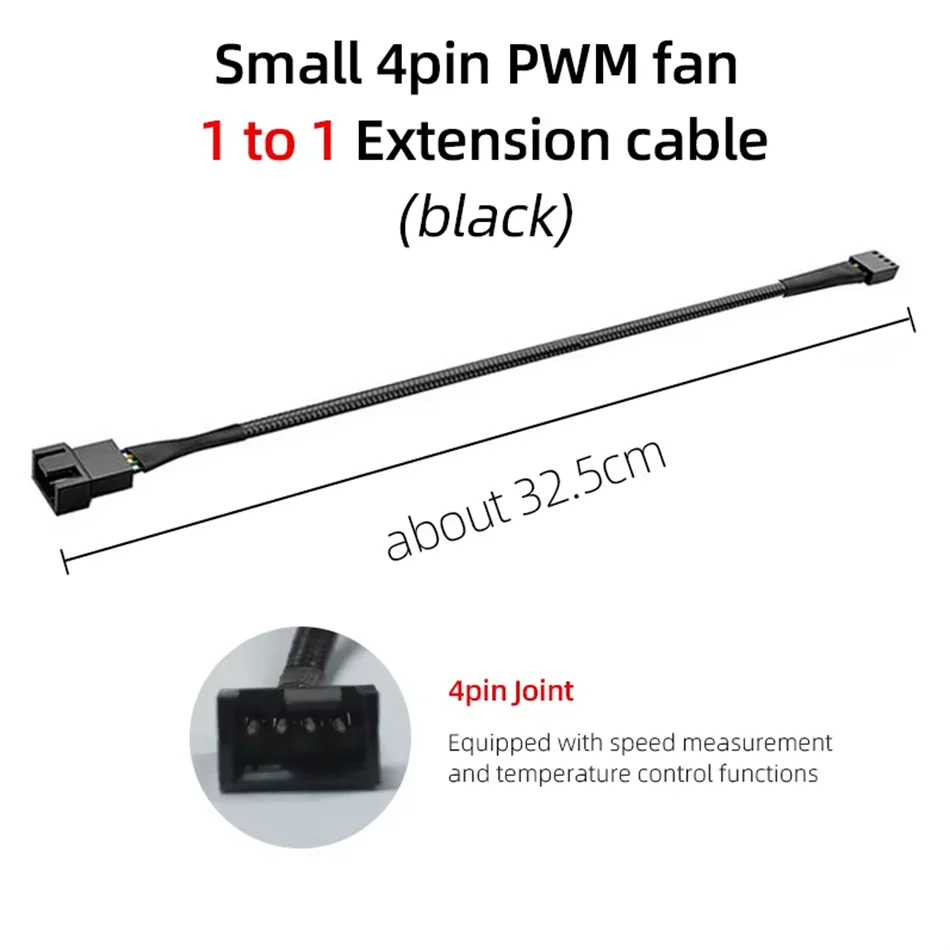 4-pin PWM-fläktkabel och splitter – 1 till 1, 2, 3 eller 4