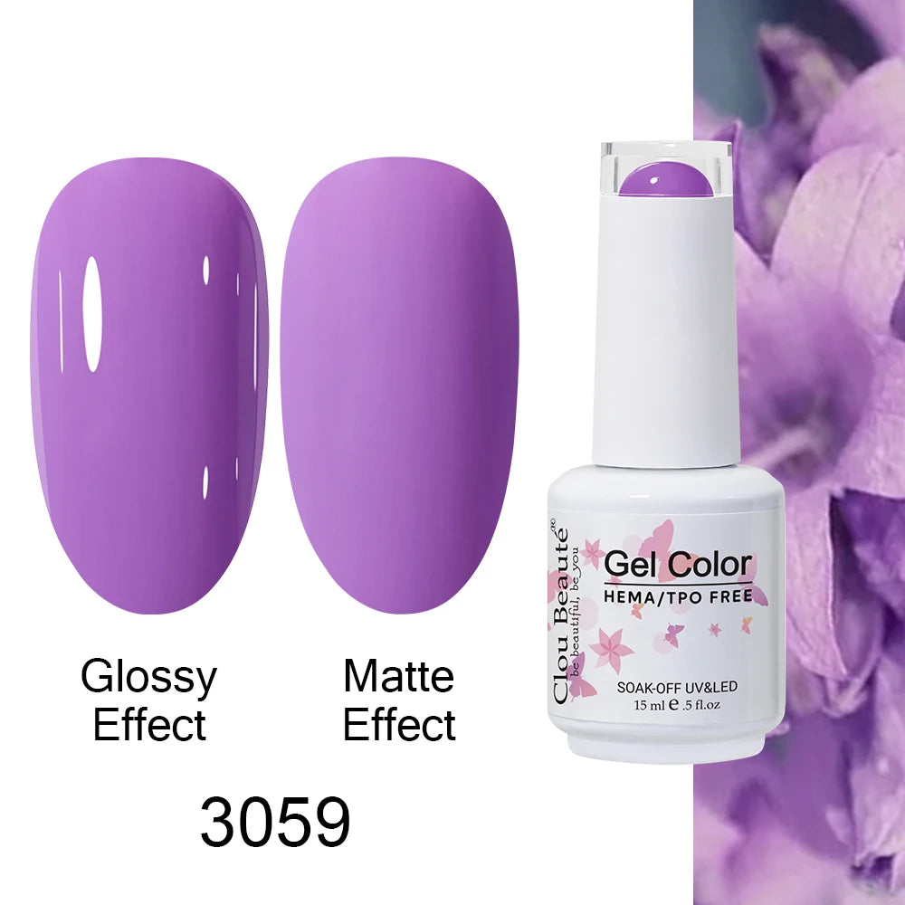 Clou Beaute Gel Nail Polish Neon Brown Royal Blue Red Green Pastal Nude Nail Art Varnishes Gel Lacquer Top Coat UV Gel Nail