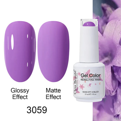 Clou Beaute Gel Nail Polish Neon Brown Royal Blue Red Green Pastal Nude Nail Art Varnishes Gel Lacquer Top Coat UV Gel Nail