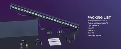 Fieryzeal 100W RGB LED Wall Wash-ljus IP65 – 24x3W DMX512 Strobe Scen DJ Bar Bröllop Utomhus CE FCC RoHS