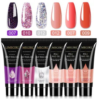 Poly Nail Gel Set 6/8PCS Poly Nail Gel Set For Nail Extension Transparent Brown Finger Quick Building Gel Poly Extension Gel Set