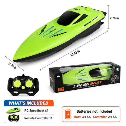 2.4G Remote Control Speed Boat for Kids – Fast Electric RC Boat Toy with Dual Motor, Waterproof Model for Pool & Outdoor Play