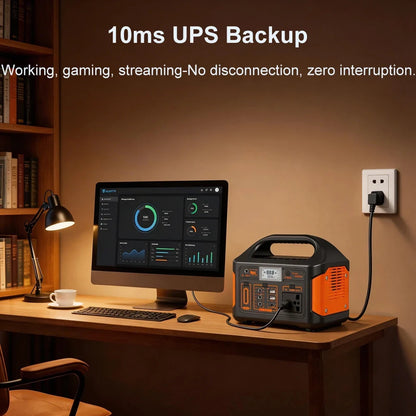 Gaiaray Portable Power Station 500W 300W 200W 100W Solar Generator UPS LiFePO4 Battery LED Light Solar Charging Station for Home Outdoor Emergency Power Bank