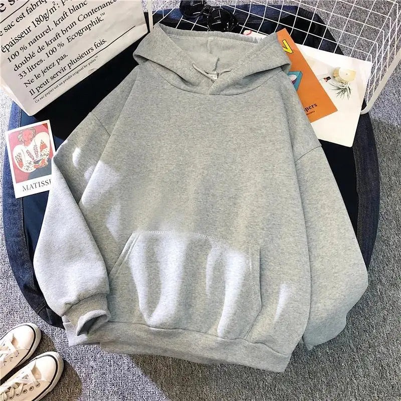 2026 white Hoodies men women Autumn Long Sleeve Pullover Tops Casual Pocket Hoodies Unisex Outer Loose Sport Wear