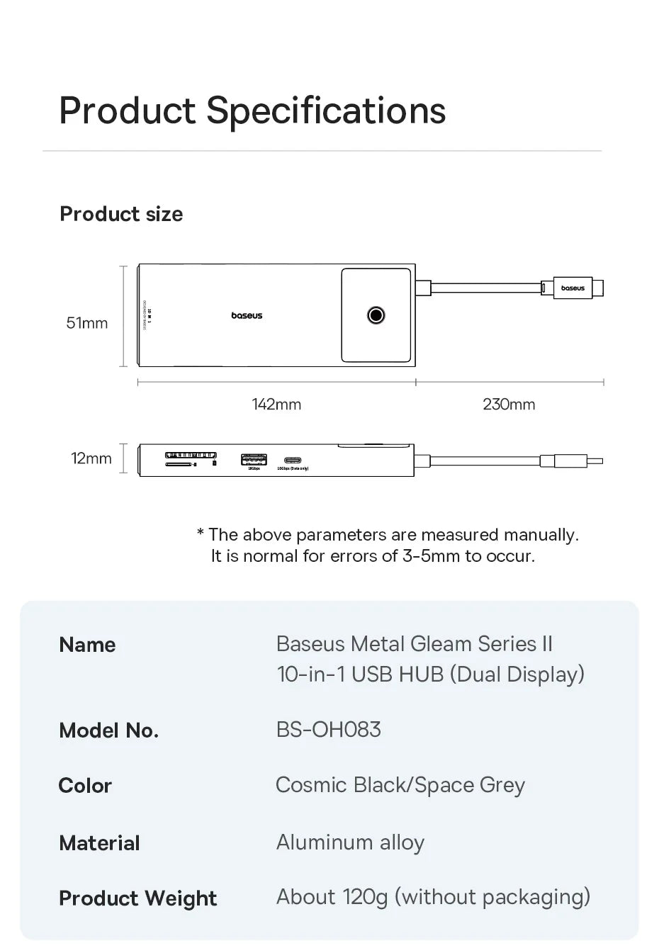 Baseus USB-C-hubb med HDMI, USB 3.2 och flera anslutningar