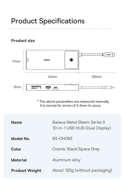Baseus USB-C-hubb med HDMI, USB 3.2 och flera anslutningar