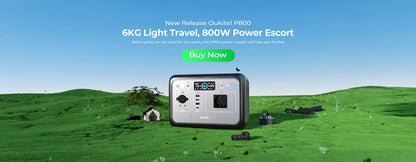 OUKITEL P800E Portable Power Station 800W 512Wh LiFePO4 Battery Solar Generator, Home Backup&Outdoor Camping Mobile Power Supply