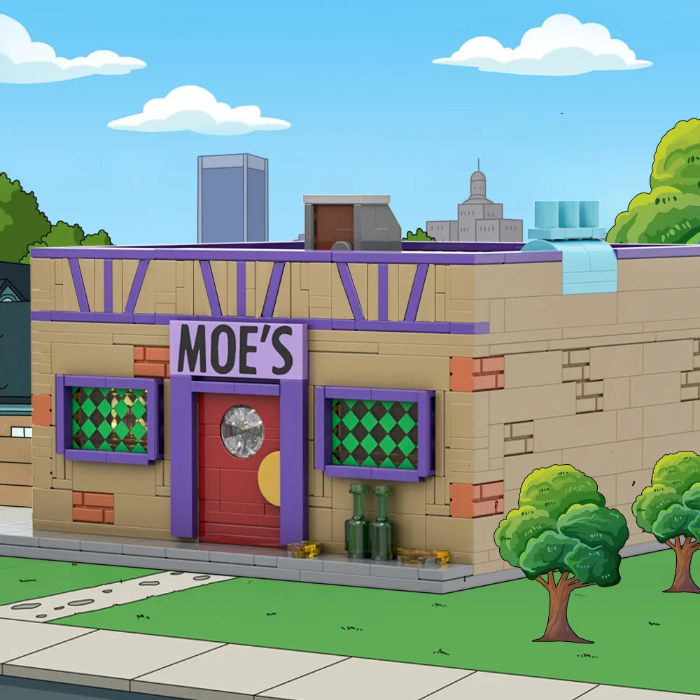 MOC Simpsons Anime Moe's Tavern Byggklossar Modell