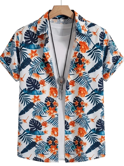 New Men's 3D Printed Hawaiian Shirt Loose Short-Sleeved Family Wear Parents and Children Shirts Beach Vacation Kids's Clothing