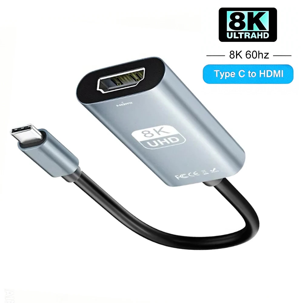 KEBIDU 8K 4K 60Hz 30Hz USB C to HDMI Cable Type C HDTV Converter Adapter Cable For MacBook Smartphones PC Laptop