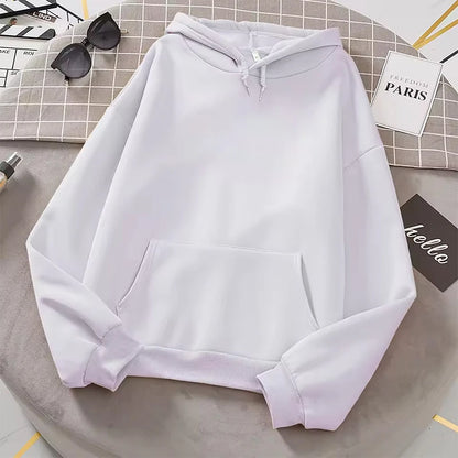 2026 white Hoodies men women Autumn Long Sleeve Pullover Tops Casual Pocket Hoodies Unisex Outer Loose Sport Wear