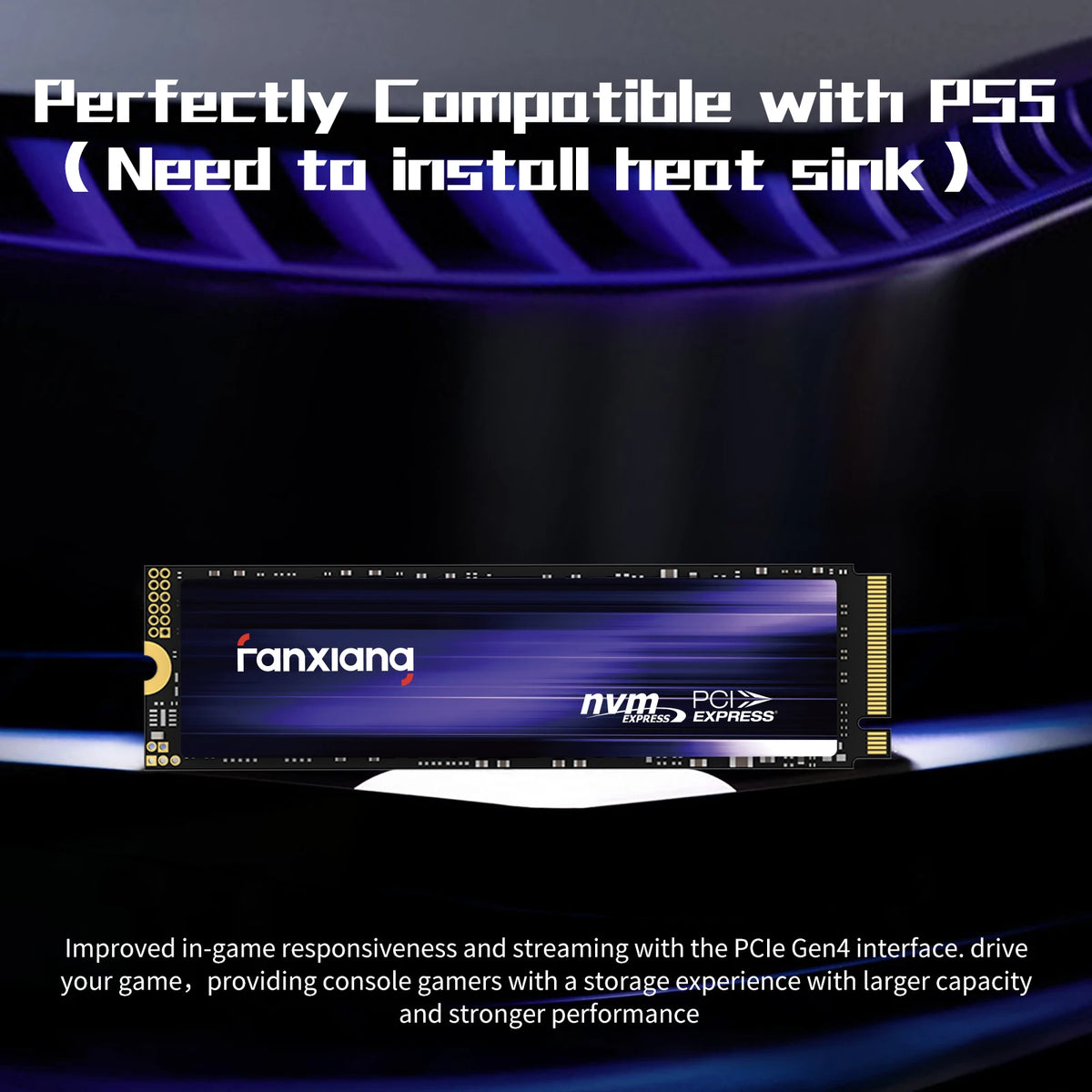 Fanxiang S880/S880E SSD NVMe M2 PCIe4.0x4 1TB 2TB 4TB Intern Hårddisk för Stationär Dator och PlayStation 5