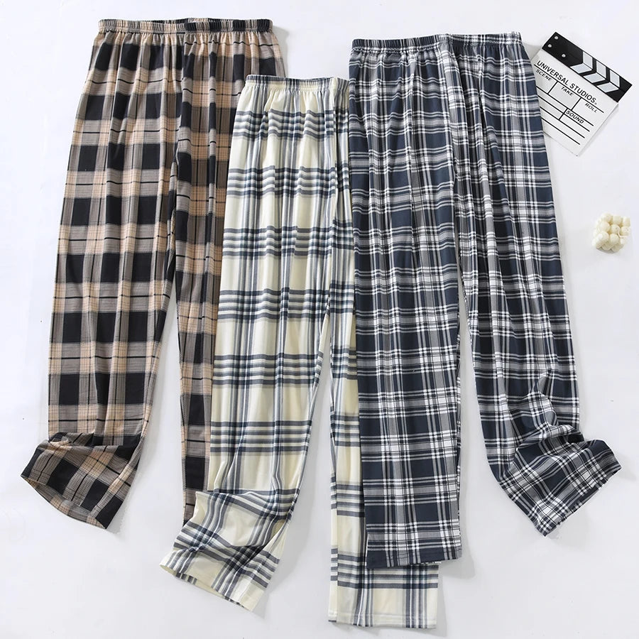 Herr Pyjamasbyxor Långa – Tunna Andningsbara Casual Hemmabyxor, 12 Färger M–6XL
