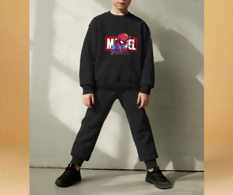 2026 Spring Autumn Boys Sweatshirt Sets Kids Cute Cartoon Printed Hoodies and Pants 2pcs Sets Children's Long Sleeved Clothes