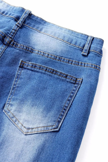 Flare Pants Jeans for Women Vintage Denims Stretch Mid Waist Washed Distressed Pockets Boot Cut 2025 Streetwear Skinny Trousers