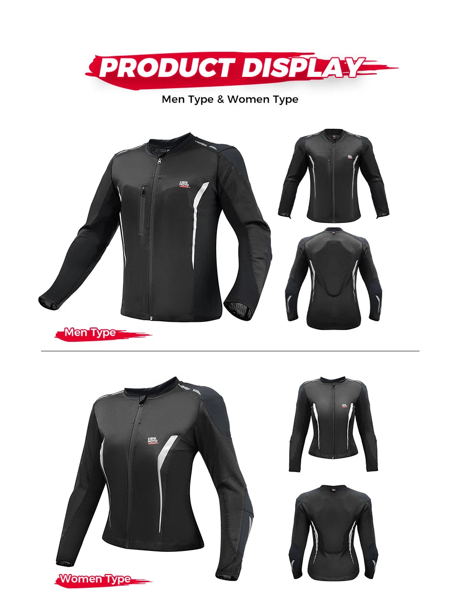 Motorcycle Riding Jacket Summer Breathable Men Women with 7Pcs Set CE Protective Gear Soft Mesh Body Protector Moto  Equipment