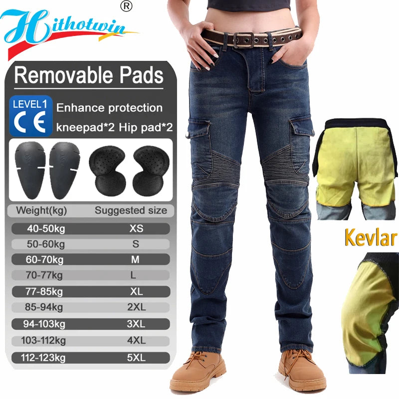 Kevlar Motorcykeljeans för Kvinnor - Blå