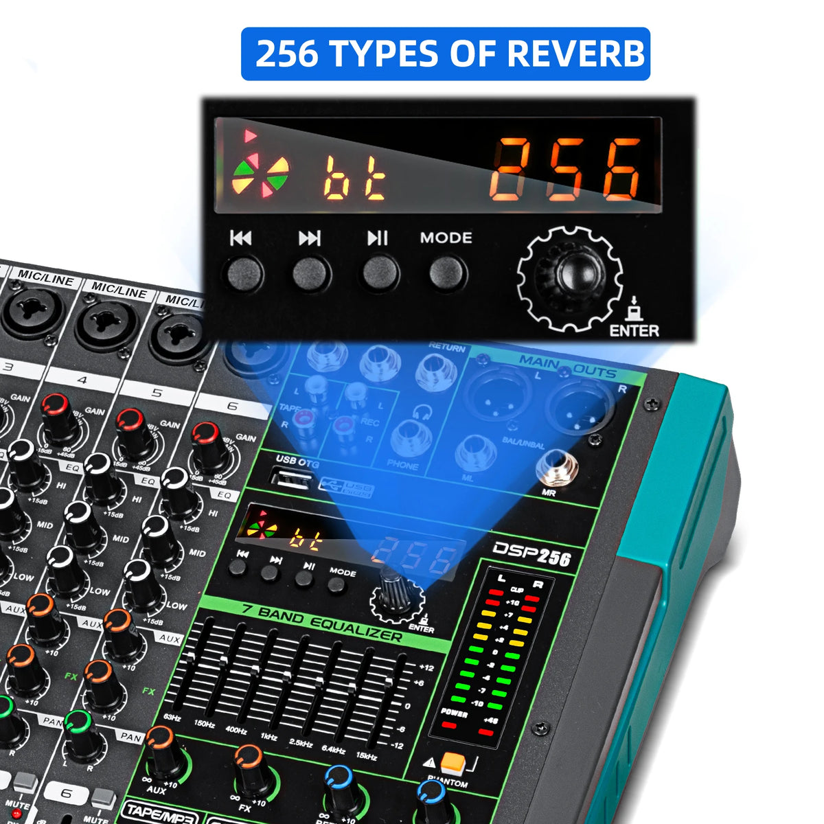 Depusheng MG6 6-kanals ljudmixer med Bluetooth och DSP