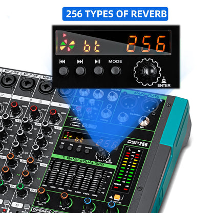 Depusheng MG6 6-kanals ljudmixer med Bluetooth och DSP
