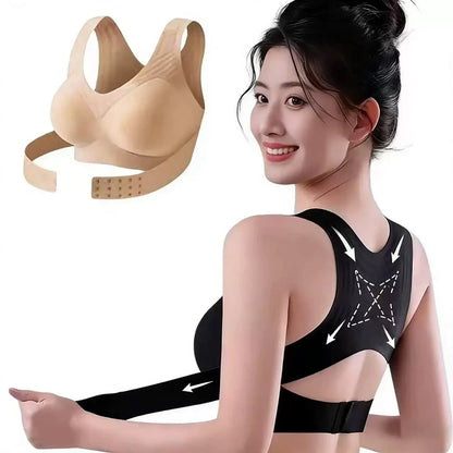 S-XXL High-quality Seamless Women's Fitness Bra Without Wires, Small Breast Push-up, Back-shaping, Corrective Yoga Sports Bra