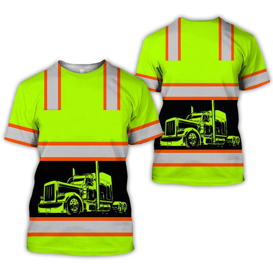Arbetskläder sommar som ventilerande t-shirt för män med 3D-tryck