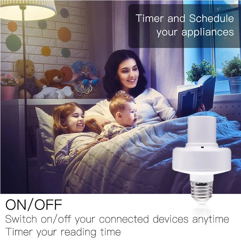 WiFi Smart Lampadapter E27/E26 – Tuya & Smart Life, Timer, Alexa & Google Home (Kundanpassad)