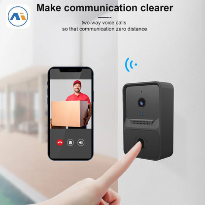 Trådlös WiFi Dörrklocka med HD-kamera – Nattseende, Röstförvrängning, 365 Dagars Batteri, Molnlagring