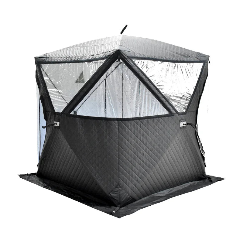 Winter Outdoor Pop Up Windproof Thickened Cold Resistant Sauna Room Portable Square Large Ice Fishing House Tent