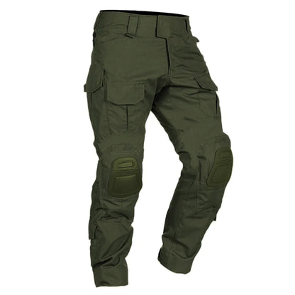 Multicam Tactical Pants +Pads Men Combat Trousers Work Camo Hunting Clothes Multi-pocket Breathable Wear-resisting Cargo Pants