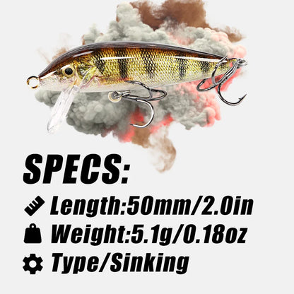 B&U Sinking Minnow Wobblers Fishing Lures For Bass Perch Pike Trout Lure and Hard Bait Jerkbait for Perch Fishing Tackle