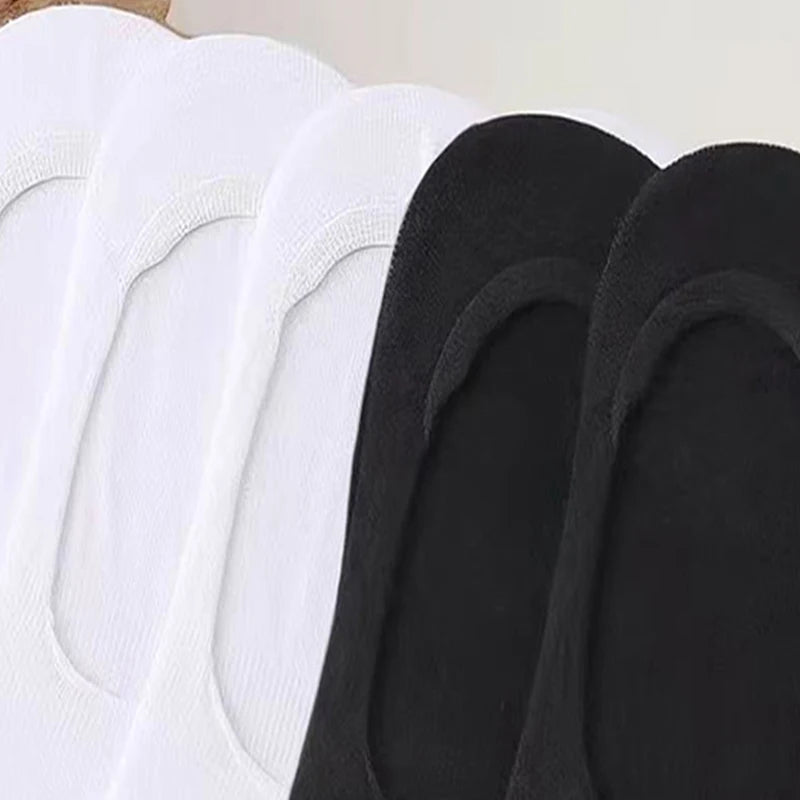 Dam Osynliga Strumpor Svart & Vit – No-Show Andningsbara Casual, 1/5/10-pack One Size