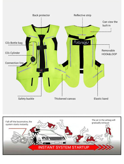 Motorcycle Jacket Motorcycle Air Bag Vest Reflective Motocross Racing Airbag Vest Moto Riding CE Protector Motorcycle Equipment