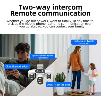 15MP Wifi IP Camera Three Lenses 8K PTZ Four Lens Outdoor Smart Home Wireless Surveillance Cameras Onvif Baby Monitor YOOSEE