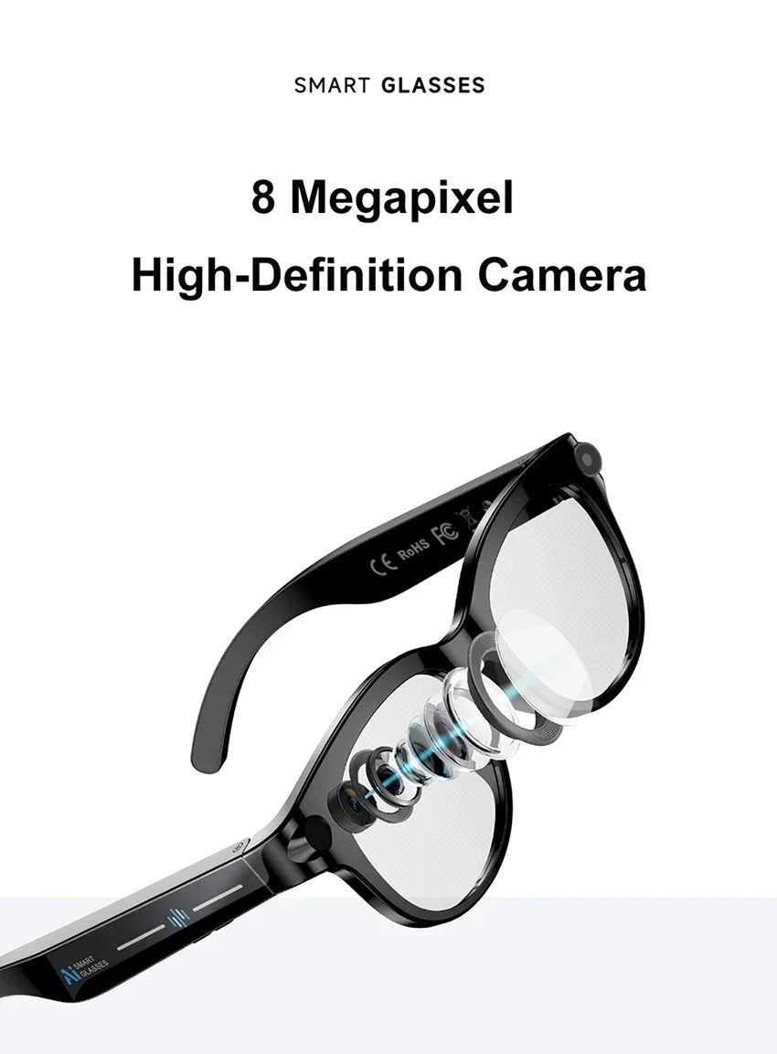 Xiaomi Smart AI Glasses 800W Shooting Camera HD Photo Video Voice Call Translation Waterproof Bluetooth AI Motorcycle Glasses