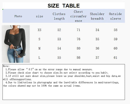 French square-neck base layer, long-sleeved, versatile for spring, autumn and winter. V-neck top, tight-fitting, purely fashiona