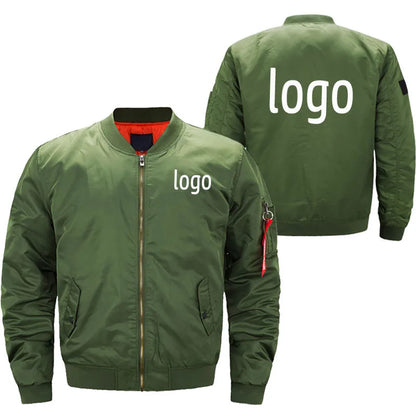 Herr Bombarjacka 2026 – Lös Passform Hip Hop Streetwear Anpassningsbar Logo Plus-Storlek XS–8XL Röd/Navy/Grön/Svart