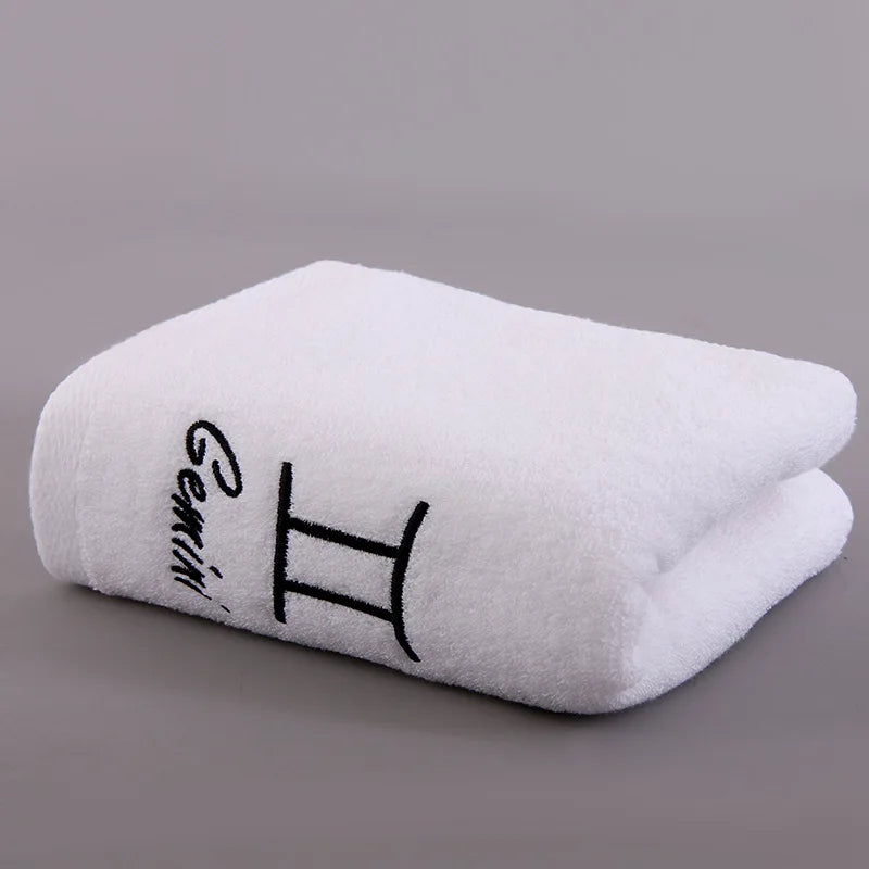 12 Constellation Letters Towel Embroidery Cotton Absorbent Quick Dry Lovers Gift Thickened Sport Soft fashion Face Towel 35x75cm