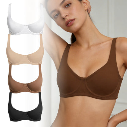 Osynlig ovadderad balconette sport-BH med bygel