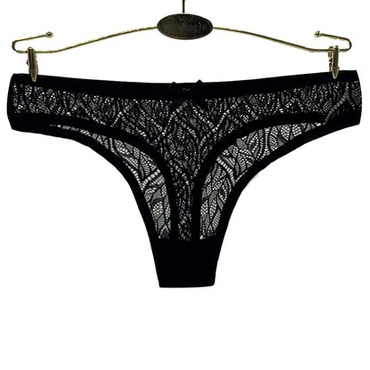 Sexy Panties Women Lace Silk Underwear Low Waist Bow Solid Color Briefs Cotton Crotch Breathable Sexy Thongs Women Underwear
