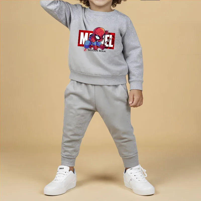 2026 Spring Autumn Boys Sweatshirt Sets Kids Cute Cartoon Printed Hoodies and Pants 2pcs Sets Children's Long Sleeved Clothes