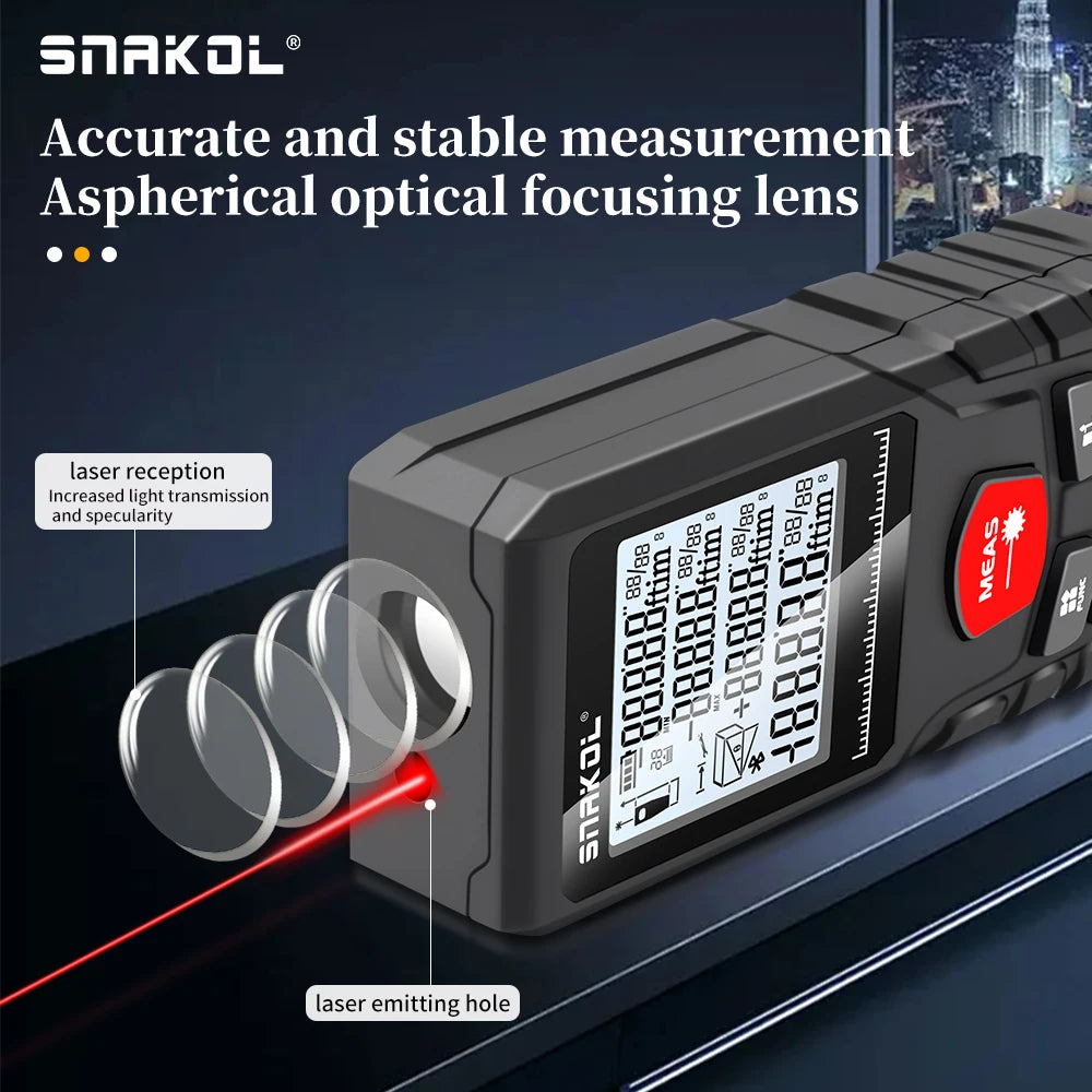 Snakol Laser Distance 50M/100M/120M Rangefinder Profesional Meter Laser Range Finder Ruler Test Tool