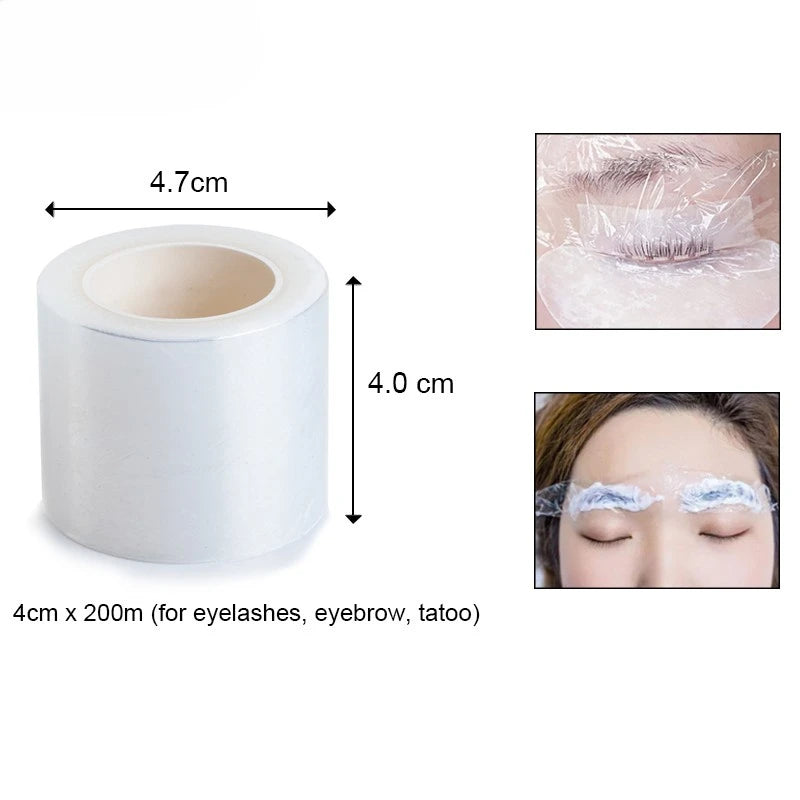 3/5/10 Roll Tattoo Film Wrap Clear Cover Film 4mm*200m For Eyebrow Eyelashes Lip Cleaning Transparent Makeup Tools Accessories