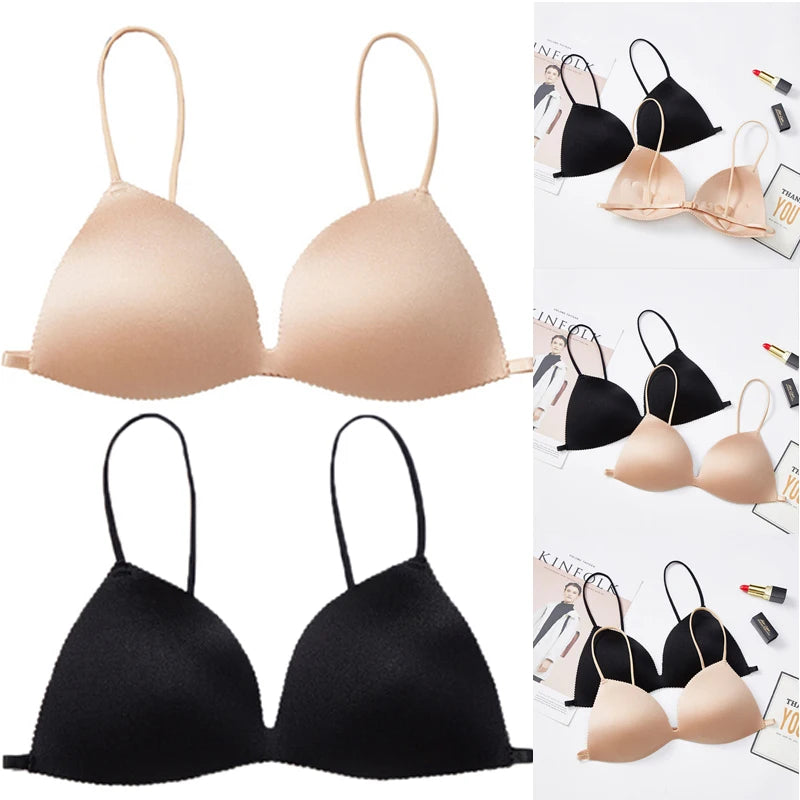 Women Seamless Bra Sexy No Wire Push Up Underwear Girls Students Breathable Thin 2 Colors Bras Female's Bra Breathable Gathered