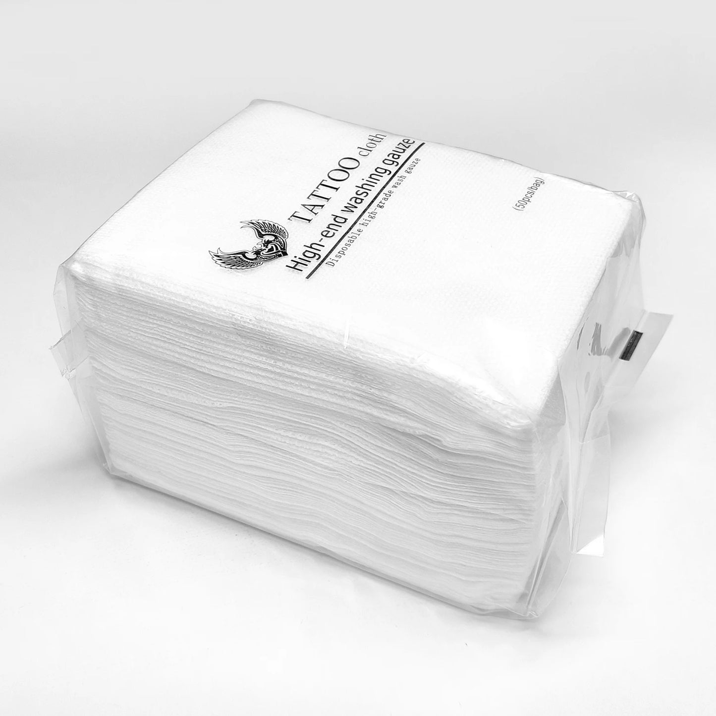 Disposable Tattoo Washing Gauze 50Pcs Non‑Woven Tattoo Cleaning Cloth Lint‑Free Pearl Texture Wipes for Tattoo Studio Tattoo